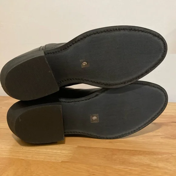 Women’s Short Cowboy Boots Black Leather Boots NWOB Size 6 Soto Janis - Picture 9 of 15